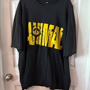 Black T-Shirt with Yellow Graphic